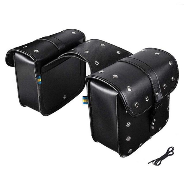 Alforjas de motocicleta Bolsas laterales de cuero elegantes Organizador universal de almacenamiento de equipaje