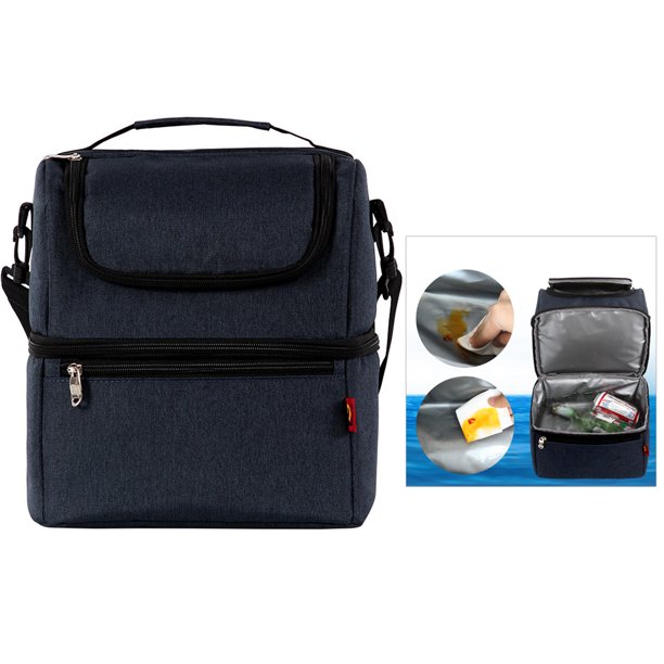 KAKOWELY Bolsa Lunch Tote Reusable Azul Con Aislamiento Térmico Y Costuras Selladas Para Uso Diario