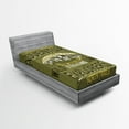 thumbnail image 1 of Vintage Fitted Sheet, Outdoor Adventure a Poster About Climbing Vintage Pattern Print, Soft Decorative Fabric Bedding, Twin Size, Olive Green and Yellow, by Ambesonne, 1 of 2