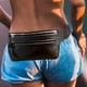 thumbnail image 3 of Riñonera para deportes al aire libre, cinturón ligero ajustado al cuerpo, bolsa impermeable para teléfono móvil, bolsa para correr neutra, color negro, 3 of 6