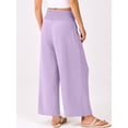 thumbnail image 5 of ANRABESS Womens High Waisted Palazzo Pants Lightweight Casual Summer Pants Loose Lounge Pants Flowy Wide Leg Trousers for Beach Travel Vacation Light Purple XL, 5 of 8