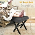 thumbnail image 5 of Vanity Stool, Square Linen Makeup Stool with Metal X Legs, Small Ottoman Stool Chair for Vanity, Modern Padded Vanity Seat Foot Rest Stool for Makeup Room, Living Room, Bathroom, Carbon Gray, 5 of 17