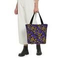 thumbnail image 5 of Salouo Golden Snake And Purple Rose for Shoppers Tote for Women Foldable Handbags with Big Capacity Casual One-Shoulder Shopping Bag Hobo Bags Fit for Office/Shopping/Park, 5 of 6