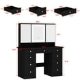 thumbnail image 4 of MONSLIPA Black Makeup Vanity Table Set Organizer Dressing Desk, Light Mirror, 9 Drawers, Storage Shelves, 4 of 6