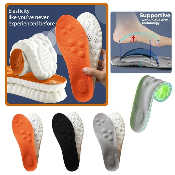 4Pair Steppers Insoles for Men/Women, Steppers Massage Insoles, 4D Soft Memory Foam Cushioning Sports Cloud Insoles for Men