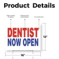 thumbnail image 2 of Dentist Now Open Yard Sign 12 Inch x 16 Inch Double Sided Weatherproof Heavy-Duty Plastic with Stake | New Location, Family Dentistry, Professional Services | Made in USA, 2 of 7