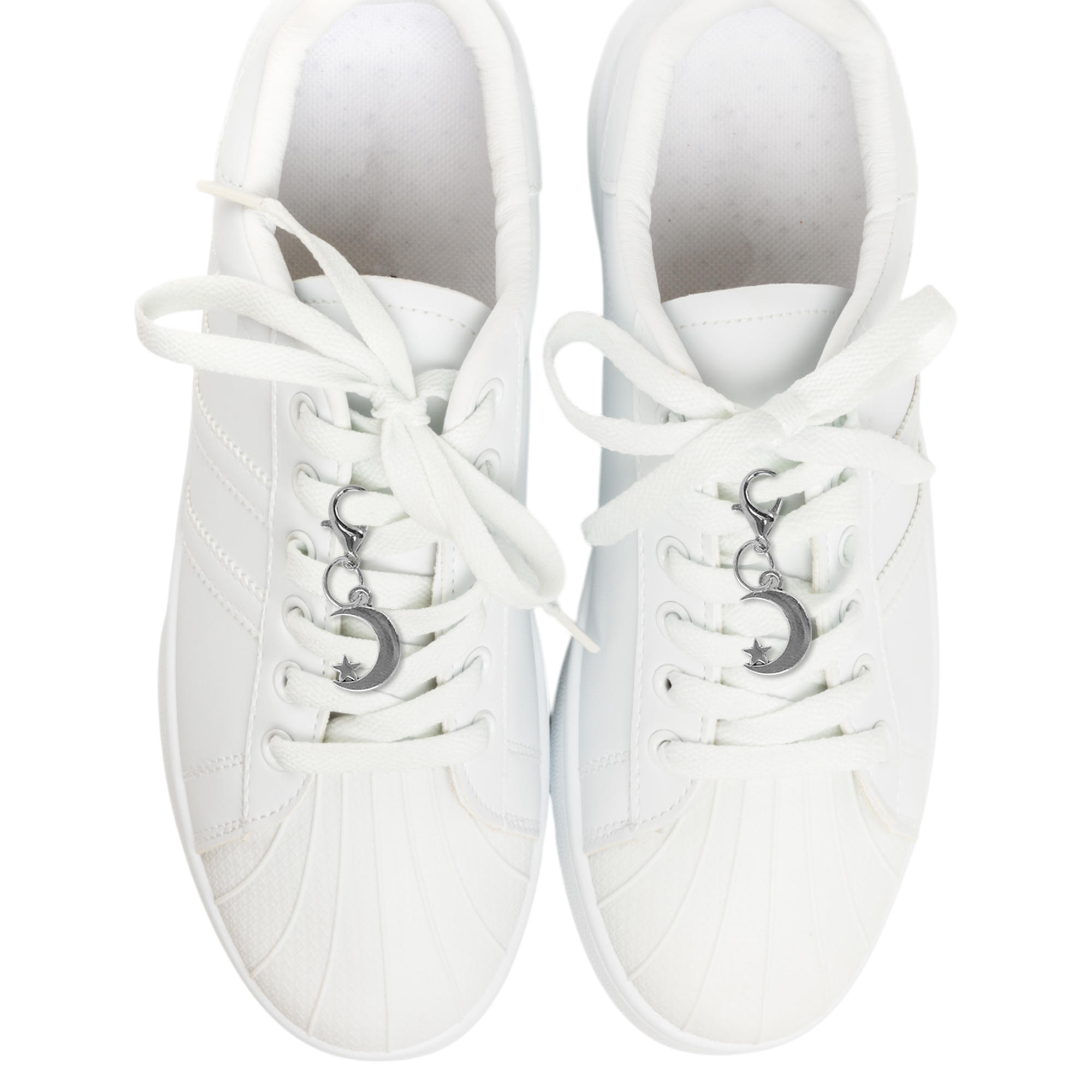 Unique Bargains Stylish Gemstone Lock Shoelace Charms 1Pair Star & Moon