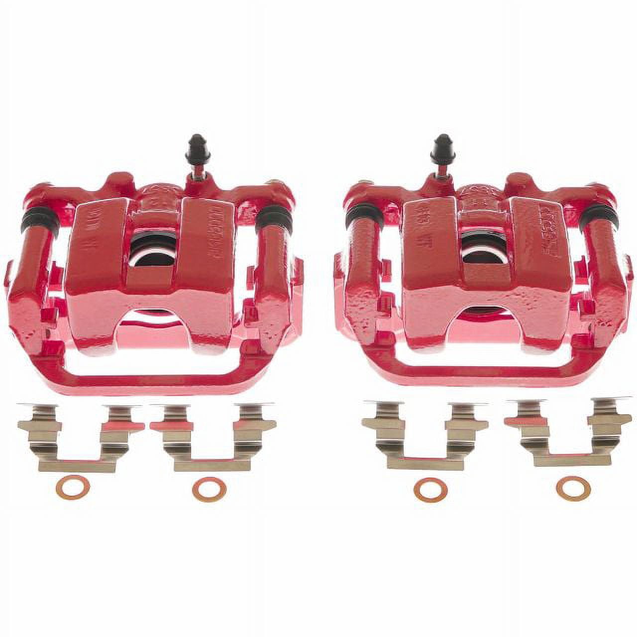 Power Stop Rear Pair of Red Powder Coated Calipers S6696