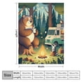 thumbnail image 4 of nygtbtfer Camping Themed Flannel Fleece Throw Blanket Kids,Camper Bear Fuzzy Blanket for Bed Sofa Couch,All Season Camping Travel Car Pattern Bed Blanket Breathable Plush Blanket Room Decor  White, 4 of 6