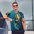 thumbnail image 4 of Balery Largemouth Bass Fish Camisa Polo de Hombre con Estampado, de Manga Corta y Tejido Medio, Camisa Tipo Golf Polo-Small, 4 of 6