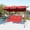 Red, variant on 3 Seat Outdoor Porch Swing with Adjustable Canopy,Heavy Duty Steel Frame Patio Glider Chair Hanging Lounge for Garden Poolside Deck Backyard 68.5 * 44.1 * 60.5 Inch