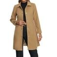 thumbnail image 2 of INSPIRE CHIC Lapel Coats for Women's Button Down Single Breasted Long Sleeve Winter Pea Coat, 2 of 6