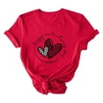 thumbnail image 2 of PNTUTB Valentine's Day Fashion Women's Print Casual Loose Crew Neck Short Sleeve Red Versatile T Shirt, 2 of 6