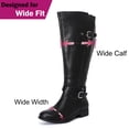 thumbnail image 3 of Love Steetly Women's Extra Wide Calf Knee High Boots, Adjustable Buckle Riding Boots, Low Block Heel Side Zipper Tall Boots for Curvy Legs., 3 of 6