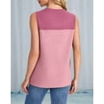 thumbnail image 3 of Tank Top for Women Casual Knitted Summer Sleeveless Tops Crewneck Spring Color Block Shirts Fashion 2025 Pink L, 3 of 6