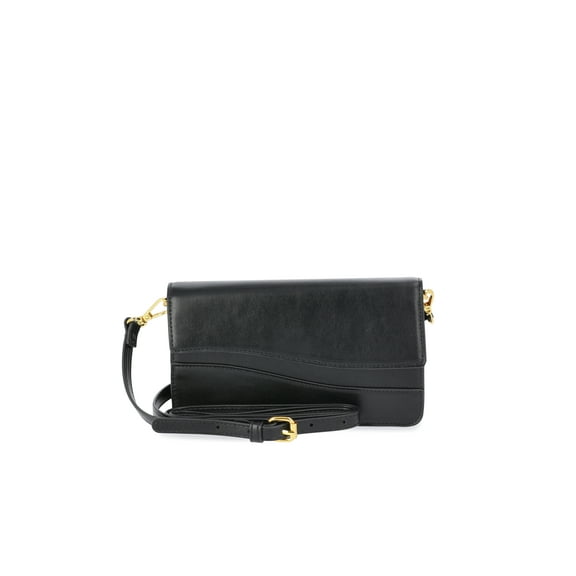 Time and Tru Women's Eden Flap Wallet, Black