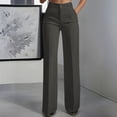 thumbnail image 3 of Resicozy High Waisted Straight Leg Suit Pants for Women Business Casual Office Dress Trousers with Pockets Dark Gray S, 3 of 6