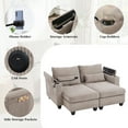 thumbnail image 5 of Harper & Bright Designs Loveseat Sofa Bed, Corduroy Sleeper Sofa with USB Ports, Convertible Chaise Lounge Indoor with Two Cup Holders, Phone Holder and Storage, Brown, 5 of 16