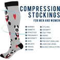 thumbnail image 4 of FREEAMG 1 Pairs Cute Hearts Pandas Compression Socks for Women Men Knee High Stocking for Running,Athletic,Medical, 4 of 7
