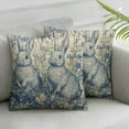 thumbnail image 3 of Easter Spring Blue Pillow Covers Set of 2, Vintage Flower Rabbit Bunny Floral Botanical Print Decorative Throw Pillow Covers Outdoor Farmhouse Seasonal Cushion Cases Couch Sofa Bed Decor, 3 of 8