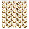 thumbnail image 2 of Ambesonne Kitten Shower Curtain, Cat in a Party Hat and Candy, 69"Wx84"L, White and Multicolor, 2 of 4