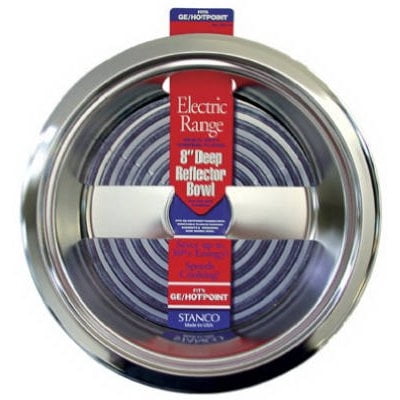 Electric Range Reflector Bowl, Deep Inset, Chrome, 8 In. - 5011-8