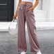 thumbnail image 5 of Pantalones de Mujer Pantalones Casuales Cordón de Cintura Larga con Bolsillo, Poliéster Todas las Estaciones de Ocio, 5 of 7
