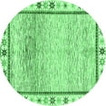 thumbnail image 1 of Ahgly Company Indoor Round Abstract Emerald Green Modern Area Rugs, 7' Round, 1 of 4