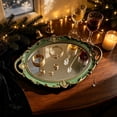 thumbnail image 5 of Cififendec Christmas Vintage Decorative Mirror Tray, Ornate Embossed Premium Mirror Dish for Xmas Vanity Table Accent Styling, 15.35"×9.65", Green, 5 of 6
