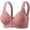 Pink, variant on Zpanxa Wireless Bras for Women Front Closure Full Coverage Push-up Wide Straps Floral Lace Everyday Bra Beige 40DE