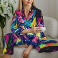 thumbnail image 6 of Sigee Neon Pop Art Pitbull for Women’s Pajama Sets Long-Sleeved Pjs Sets for Women 2 piece Sleepwear-X-Large, 6 of 7