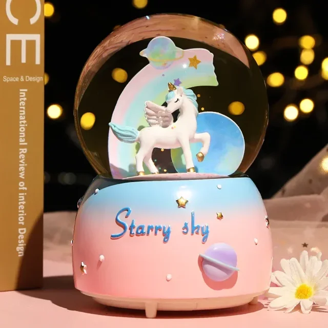 Boule à Neige Musicale avec Clip et Lumière, Cadeau de Mariage et de Saint-Valentin