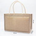 thumbnail image 3 of 2X Bolso de Mano de Arpillera de Yute Bolsas de Comestibles Reutilizables Grandes con Asas Bolso de Compras , L, 3 of 5