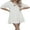 White, variant on Women Sequined Dresses, Round Neck Short Sleeves Solid Color Casual Party Spring Summer Dress
