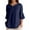 Navy, variant on MIXUE Womens Summer Tops Linen Solid Color V Neck Short Sleeve Loose T Shirts Sportwear,Purple,L