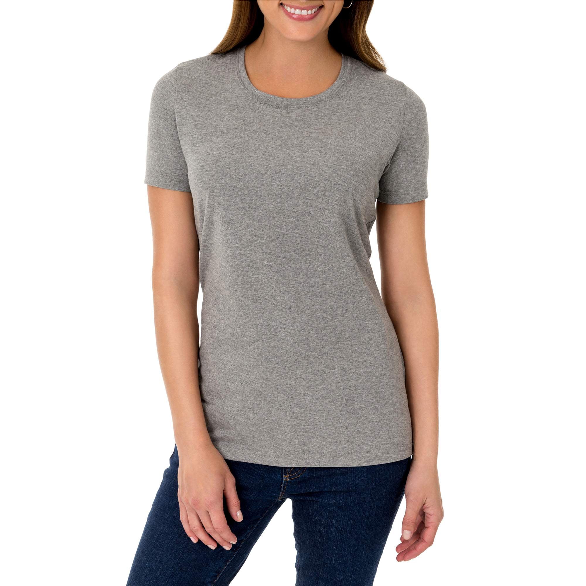 Time and Tru Women's Essential Short Sleeve Crewneck T-Shirt - Walmart.com