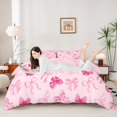 thumbnail image 2 of Manfei Bow Tie Ribbon Duvet Cover Twin,Kawaii Cartoon Bowknot Bedding Sets Twin Size,Cute Pink Bowtie Bed Set For Girl,Super Cozy Room Decor Reversible（No Comforter）,2 Pieces, 2 of 6