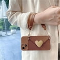 thumbnail image 4 of Love Leather Pattern Hanging Neck Goddess For Apple 13 Mobile Phone Case Girl Lanyard For IPhone 14pro Portable Love Card Bag For 12promax Can Carry Strap Crossbody [brown] Love Card Bag + Crossbody L, 4 of 4