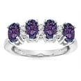 thumbnail image 2 of Star K� Oval 5x3 Simulated Alexandrite 4 Four Stone Band Ring, 2 of 9