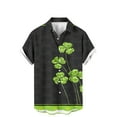 thumbnail image 3 of JURANMO Prime By Hour St. Patrick's Day Hawaiian Shirt for Men Casual Short Sleeve Button Down Beach Bowling Shirts Irish Clover Graphic Tees Tops White L, 3 of 7
