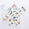 thumbnail image 3 of CAROOTU T-shirt à Manches Courtes Imprimé Dessin Animé pour Enfants Col Rond avec Shorts pour l'Été Plage, 3 of 7