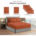 thumbnail image 3 of CGK Linens 6-Piece Extra Deep Pocket Sheet Set With Extra Matching Pillowcases - Queen Size Bed Sheets Fits 18"-24" Mattresses, Terracotta, 3 of 7