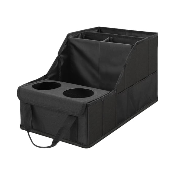 Auto Seat Organizers With 2 Cup Holders And 4 Large Compartments Front Rear Installation Car Trunk Storage Solution