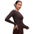 thumbnail image 3 of CRZ YOGA Softembrace Boat Neck Long Sleeve Top, Casual, Ultra Soft,  Shirts for Women, 3 of 6