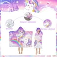 thumbnail image 3 of Futbu Toalla De Playa Con Capucha De Unicornio, Poncho Con Capucha Para Niños, Toalla Para Niñas, Lindos Dibujos Animados, Toallas De Baño Suaves Y Absorbentes, Rosa Con Capucha Para Niños Pequeños, A, 3 of 5