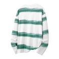 thumbnail image 5 of Atogsazn Men's Striped Shirt Casual Crewneck Long Sleeve Pullover Tshirt Fall Outfit Outerwear Clothing 03-Green L Fashion, 5 of 5