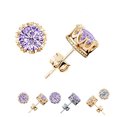 thumbnail image 3 of Silver ear stud Rhinestone ear stud Geometric crystal earring Round crystal ear stud AAA zircon ear stud, 3 of 6