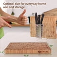 thumbnail image 4 of Thick Bamboo Wood Cutting Board/Kitchen Butcher Block - Heavy Duty Chopping Board With Juice Grooves and Handles. Best for Carving Meat, Fish and Chicken Perfect Housewarming Gift, 4 of 6