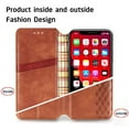thumbnail image 2 of for Motorola Edge 30 Pro Leather Phone Case Fashion Plaid Ultra Thin Slim Built in Magnetic Folio Flip Cover Kickstand Multi Hidden Card Holder Cash Slot, 2 of 9