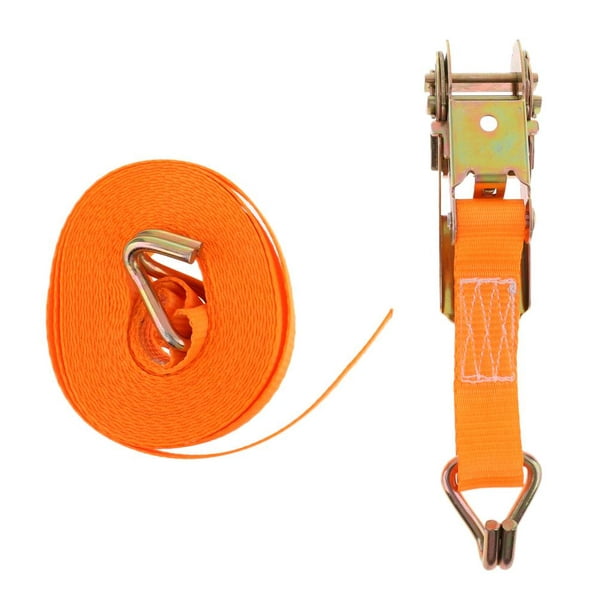 Strong 6m/20ft Ratchet Strap Webbing & Dual J Hooks Tie Down Cargo Luggage  800KG 